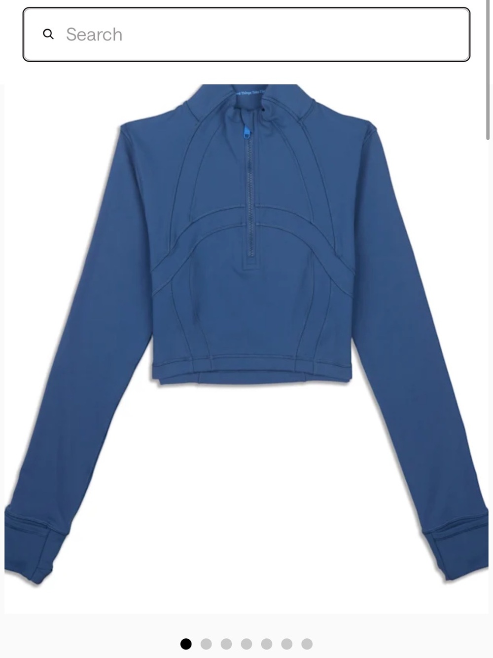 lululemon athletica Navy Half-Zip Cropped Performance Top